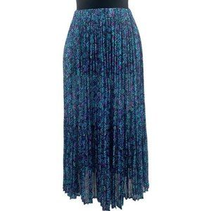 Sedona Clothing Company Blue Boho Pleated Abstract Pull On Maxi Skirt One Size